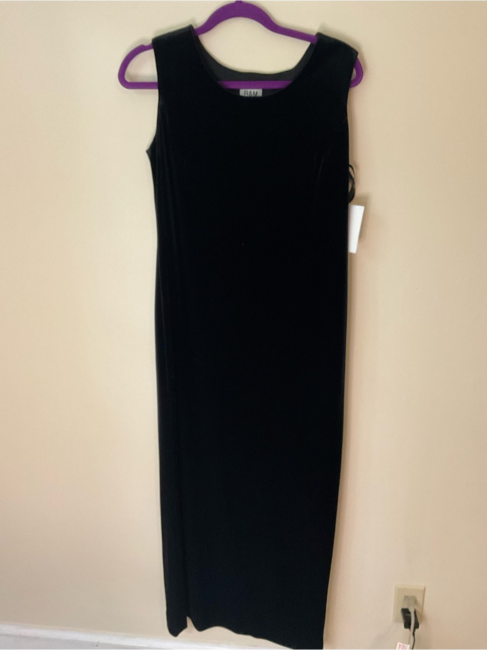 Vintage velvet Sleeveless Black Maxi Dress